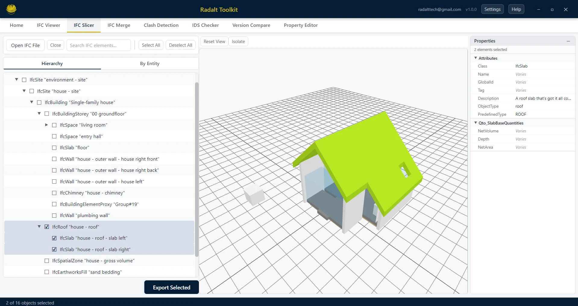 IFC Slicer — Radalt Toolkit screenshot